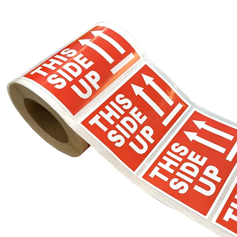 Top label 300 Pcs This Side Up Warning Stickers for Shipping and Packing - 2" X 3" Permanent Adhesive Labels,Warning Shipping Label,Roll - Image 3